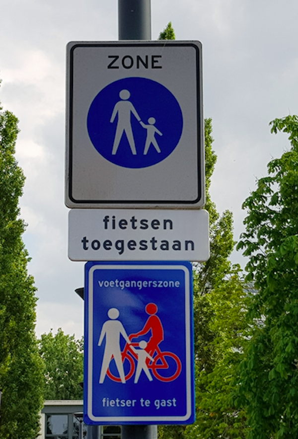 Cycling in the pedestrian zone Stadsbrink
